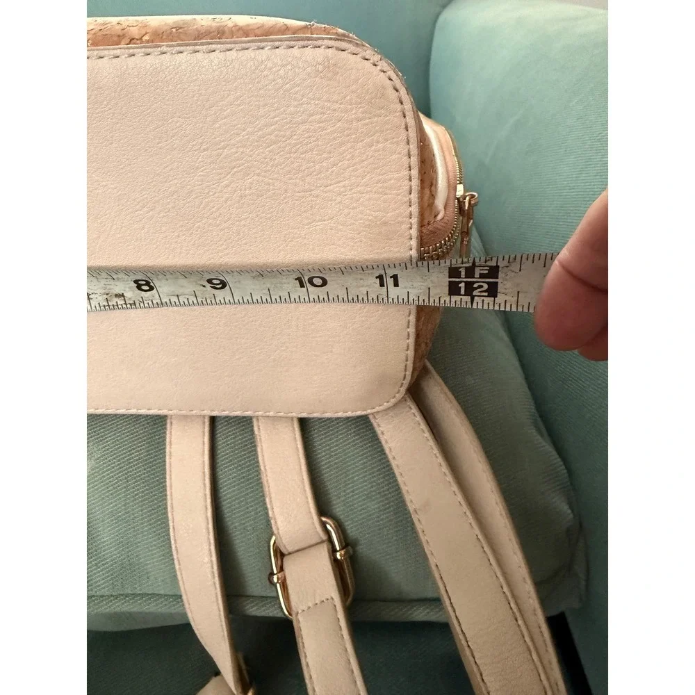 Miztique Daisy Cork Backpack Gold Fleck Vegan Leather Ivory Trim